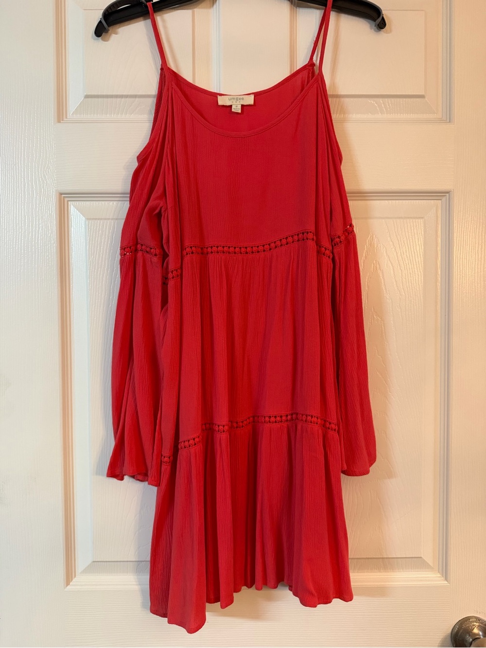 Umgee Red Cold-Shoulder Mini Dress - Picture 2 of 3
